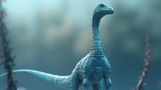 брахиозавр динозавр на диком фоне Ai Generative