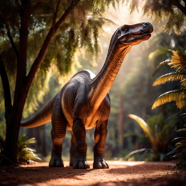 Brachiosaurus prehistorisch dier dinosaurus wilde dieren fotografie prehistorische dier dinosaurus wildlife p