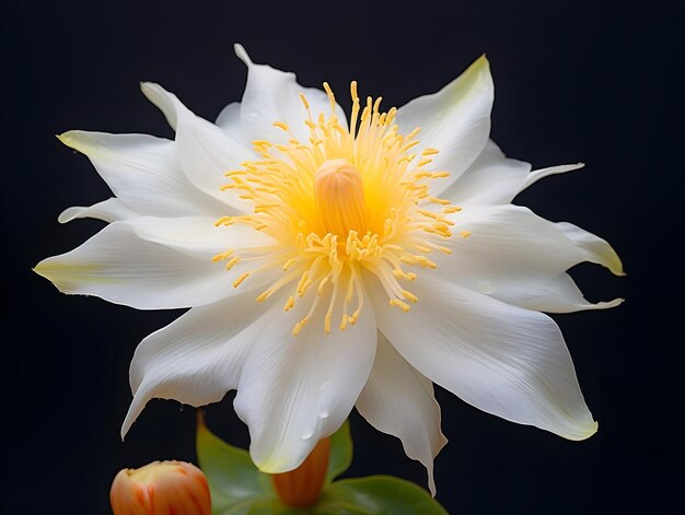 Photo brahma flower in studio background single brahma flower beautiful flower ai generated image