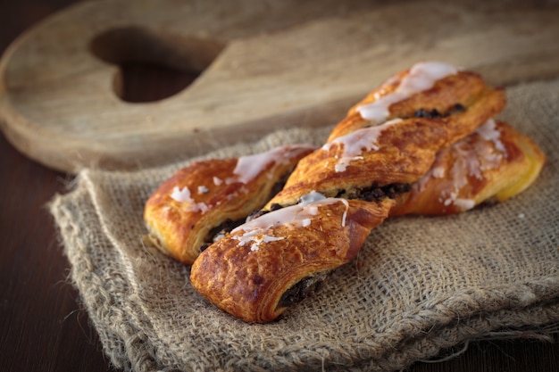 A braid with chocolate chips