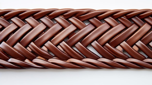 a braided braided braided braided braided with chocolate brown leather