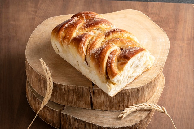 Braided bread decorated with grated coconut