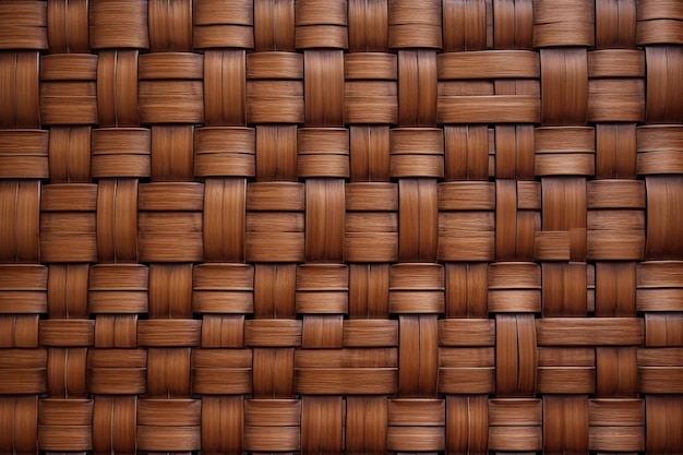 Braided earth unveiling the aesthetic intricacy of brown wooden weave texture