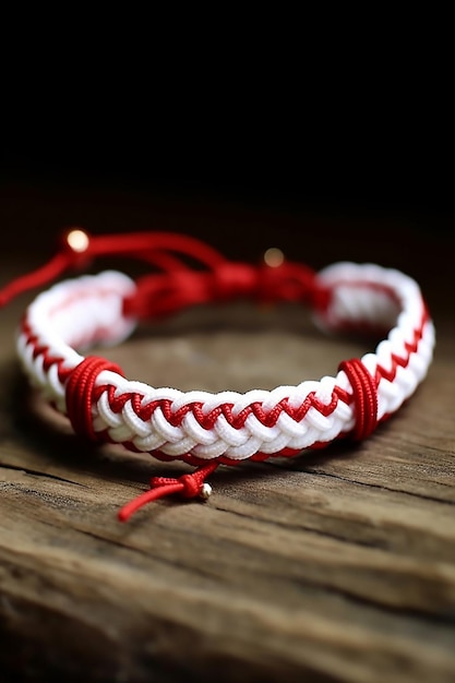 Photo braided wax cord bracelet