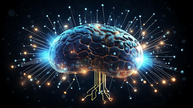 brain of AI Symbolic Machine learning artificial intelligence of futuristic technology AI networ