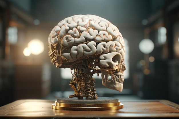 Brain animation a model of a human head