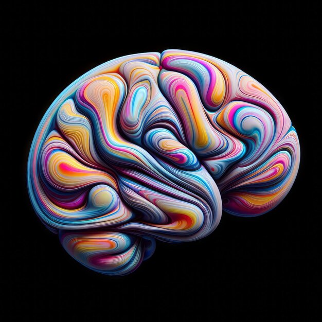 Photo the brain by marbled pattern