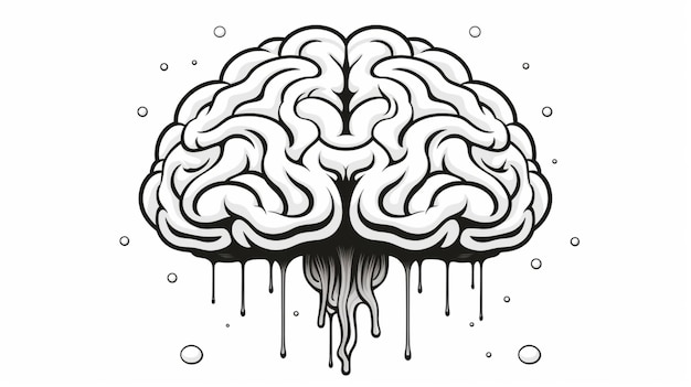 Photo brain cartoon vector