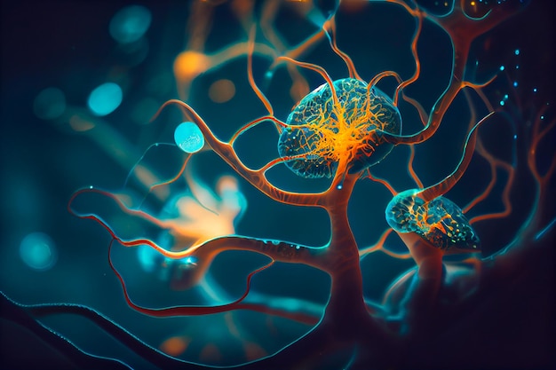 Brain cells are interconnected Generative AI