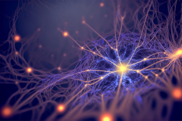 Brain cells neurons and nervous system neural network signals\
generative ai