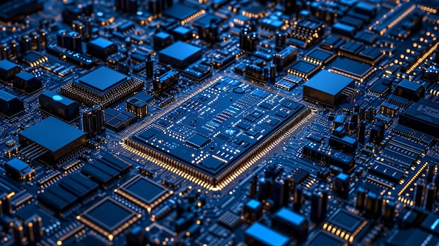 brain on circuit board HD 8K wallpaper Stock Photographic Image