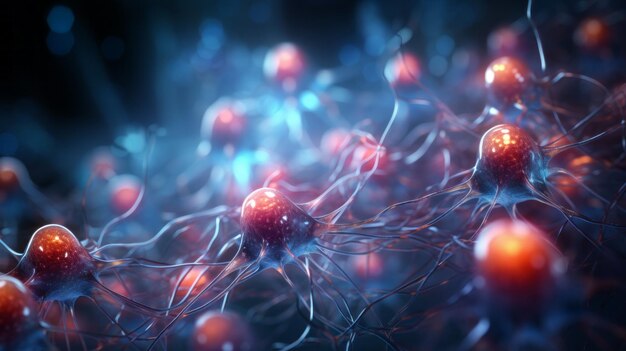 Premium AI Image | Brain development depicted in the style of cellular ...