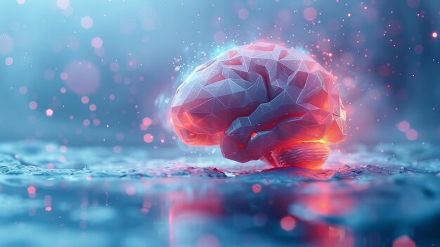 Photo brain graphics with futuristic elements