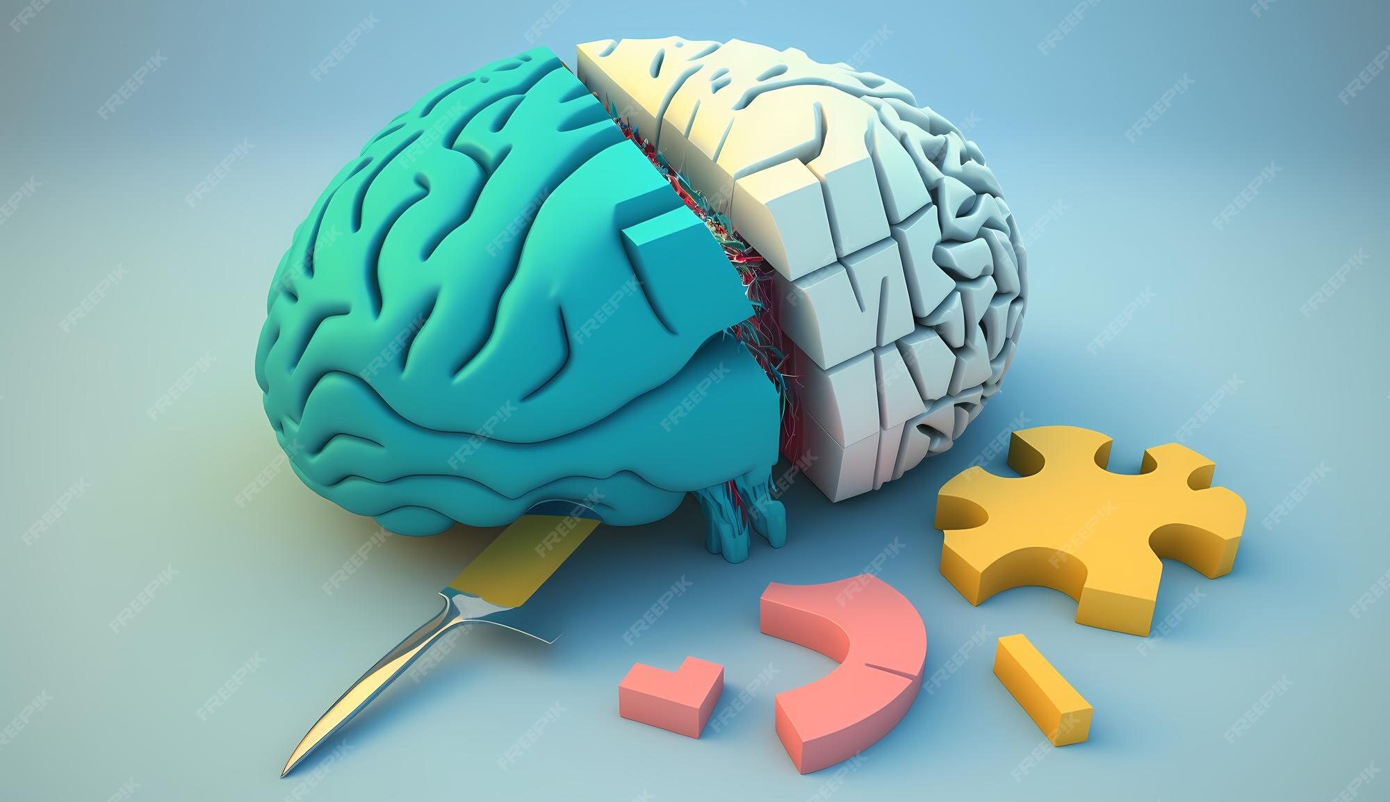 Premium AI Image | Brain Illustration With Healthcare Tools Background