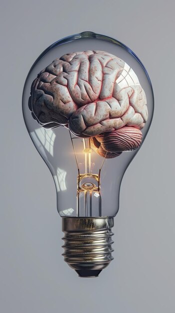 Мозг внутри концепции лампочки