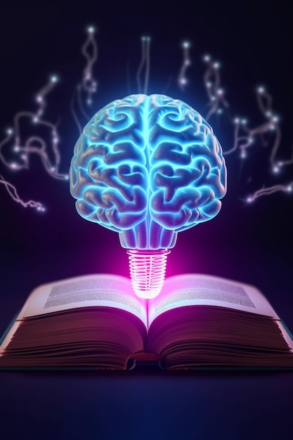 Photo brain in a light bulb inspiring bright ideas illuminate the mind