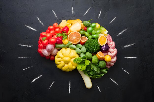 Brain made of whole foods emphasizing nutritions impact on intellect