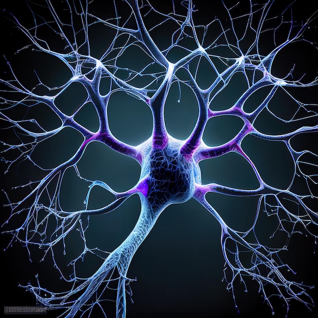 Photo brain nerve cells created with ai generation toolsx9