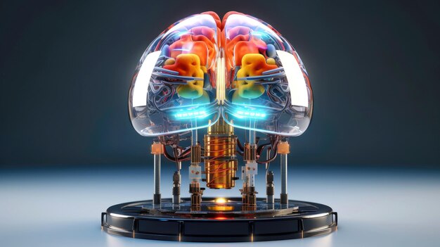 Premium AI Image | Brain and nerve forming a futuristic face ...