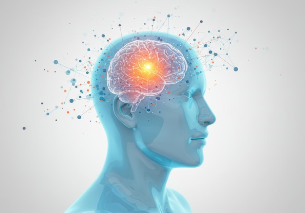 brain network in human head