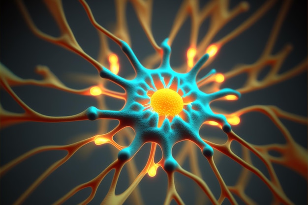 Нейрон мозга Создан с помощью генеративной технологии искусственного интеллекта
