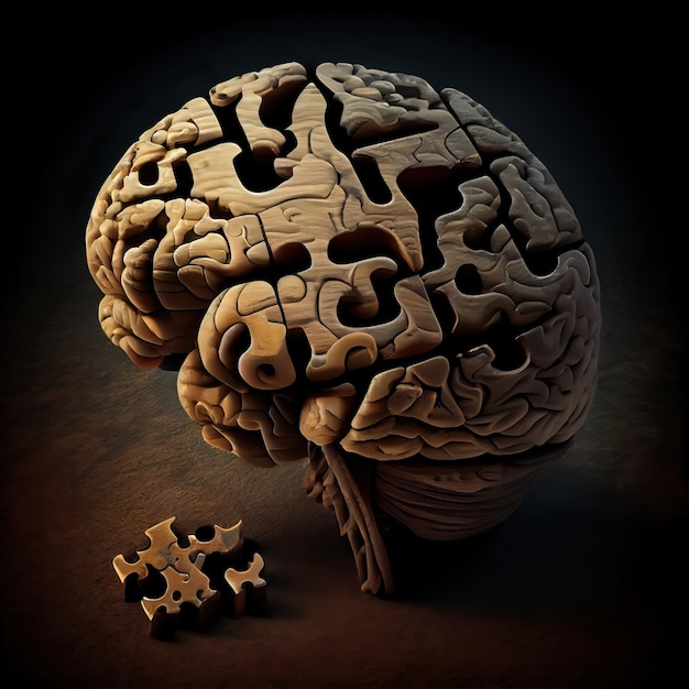 Brain puzzle knowledge concept Generative AI