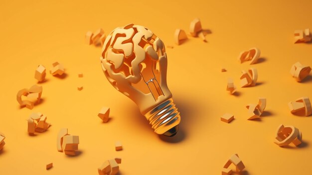 Brainstorming concept with a light bulb generative ai