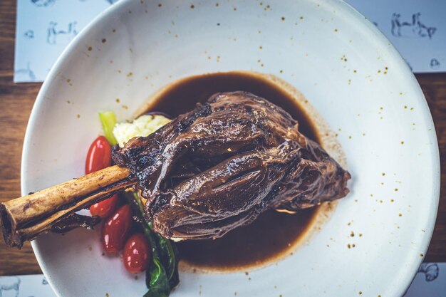 Photo braised lamb shank