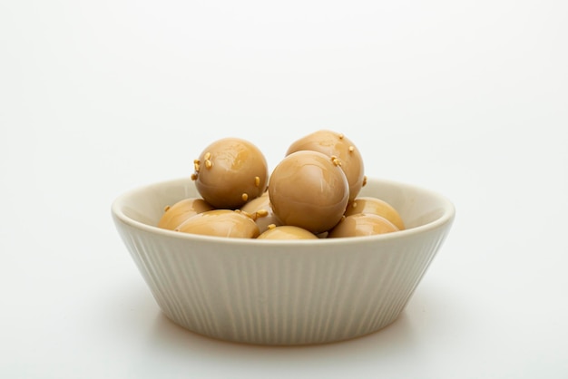 Braised Quail Eggs in Soy Sauce in a Bowl