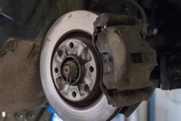 Photo brake disk disassembled detail ready for maintenance