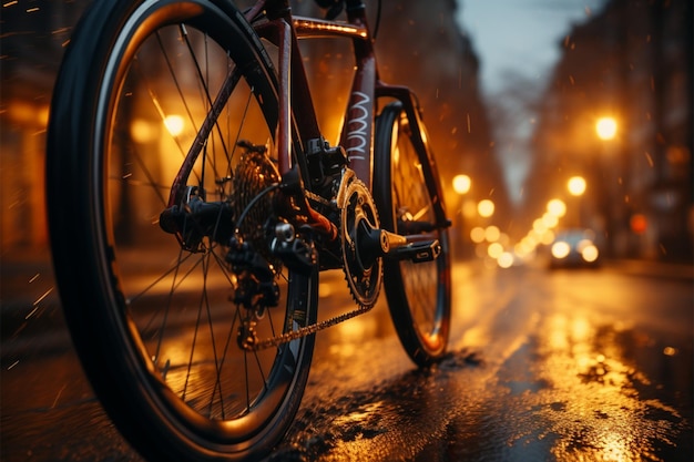 브레이킹 액션 클로즈업은 자전거 타는 사람들이 손으로 잡고 자전거 브레이크를 작동하는 것을 보여줍니다.