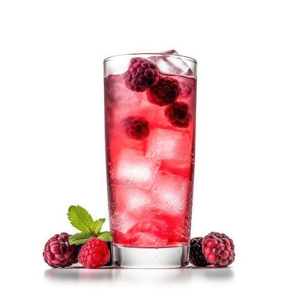 Bramble Cocktail isolated on white generative AI