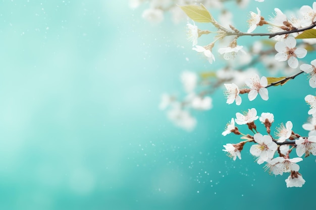 a branch of a cherry blossom against a blue sky