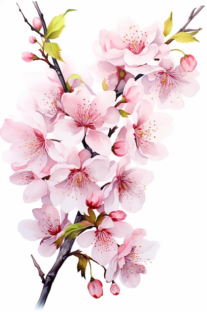 the branch of the cherry blossom by person