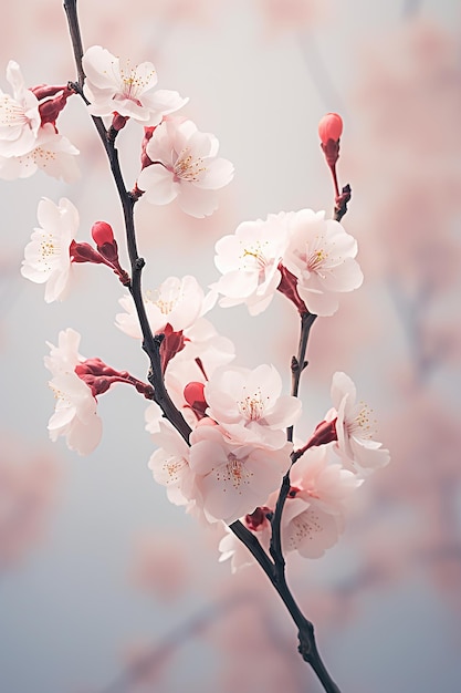 a branch of cherry blossom with the word cherry on it