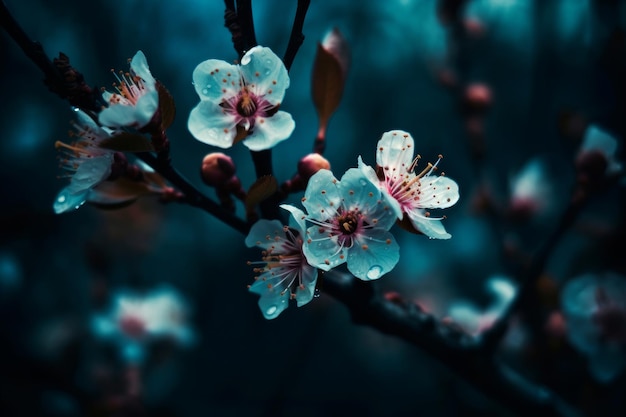 A branch of a cherry blossom with the word cherry on it