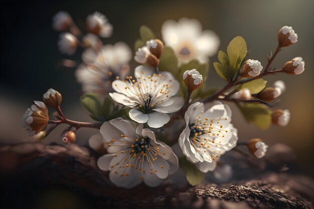 A branch of cherry blossoms with the word cherry on it