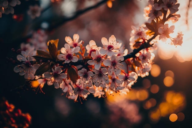 체리라는 단어가 적힌 벚꽃 가지