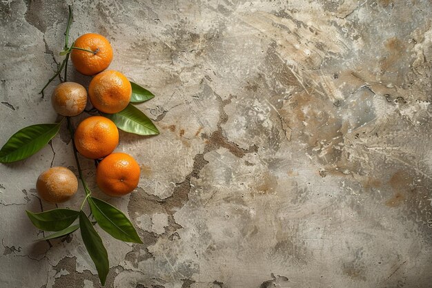 Foto un ramo di arance con le foglie e le parole