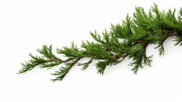 Photo a branch of a pine tree with green needles