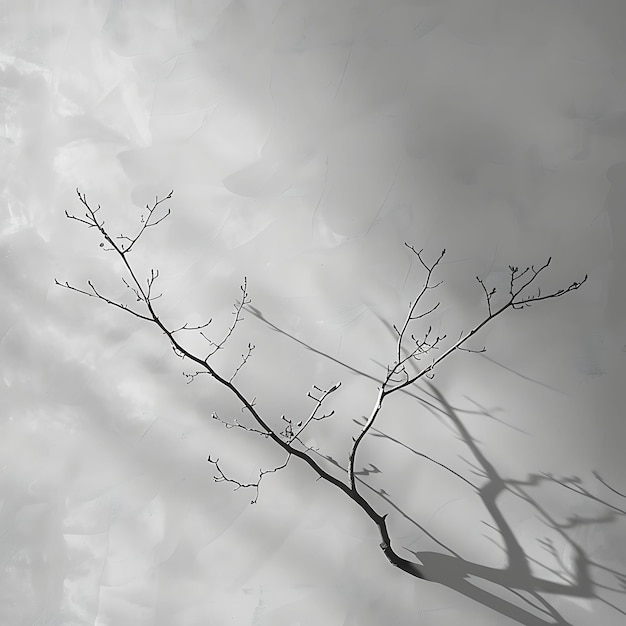 Branch Shadow Cast on Wall Crisp and Defined With a Neutral Creative Photo Of Elegant Background