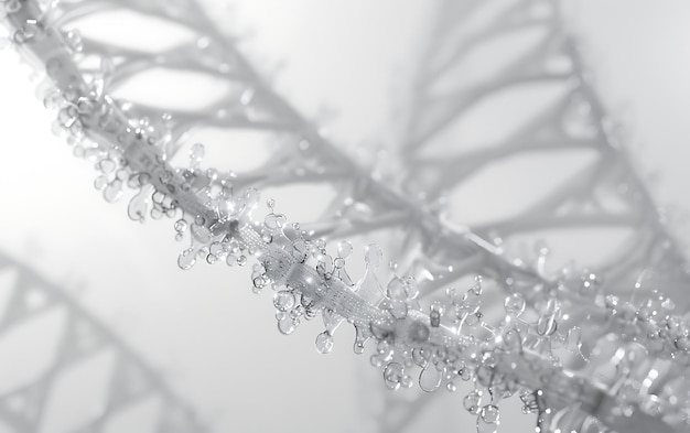 a branch of a tree covered in ice and ice