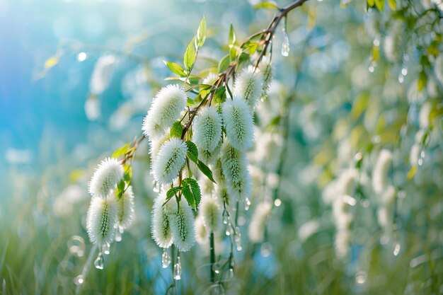 Photo branch of a willow