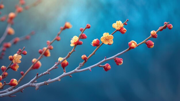 branch with buds closeup