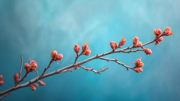 branch with buds closeup