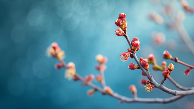 branch with buds closeup