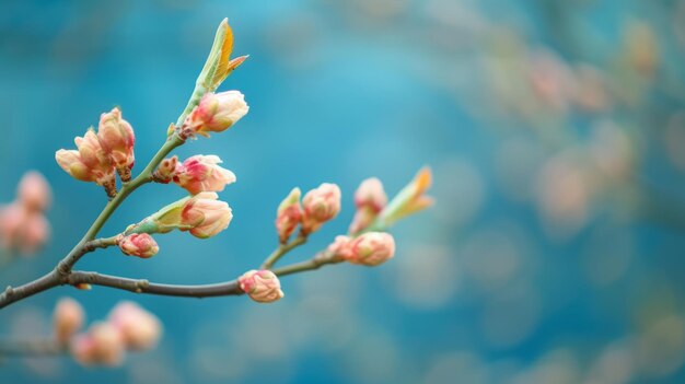 branch with buds closeup