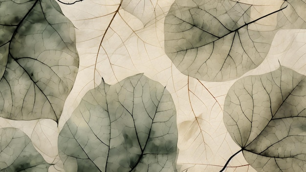 Ветка с листьями с текстурными жилками и клетками