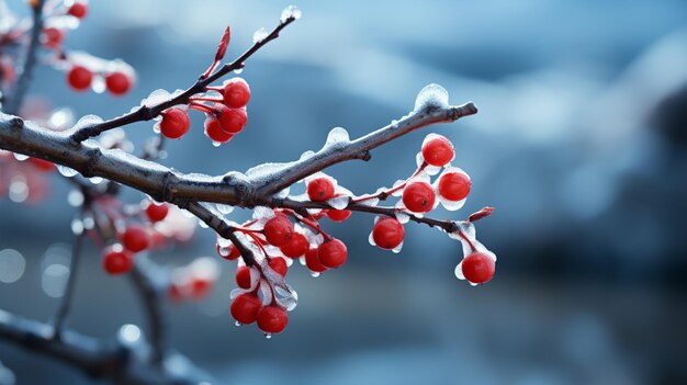 A branch with a red berry on it clean view