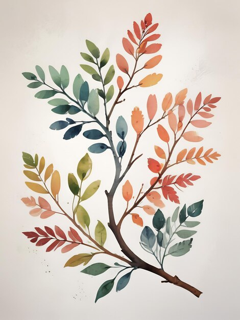 Photo branches watercolor greenery leaf